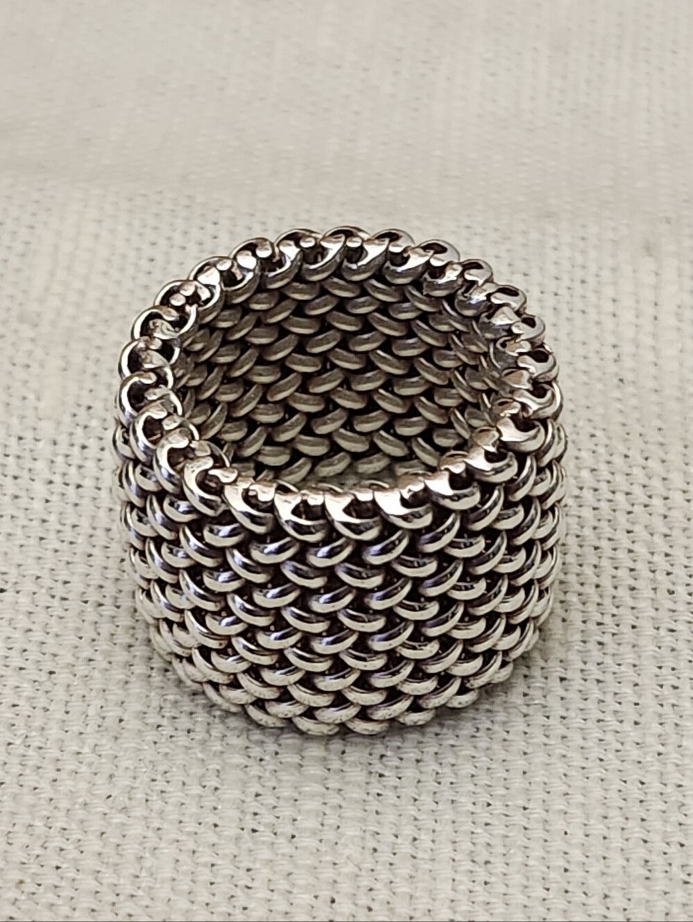 Polished Sterling Silver Chain Link Ring